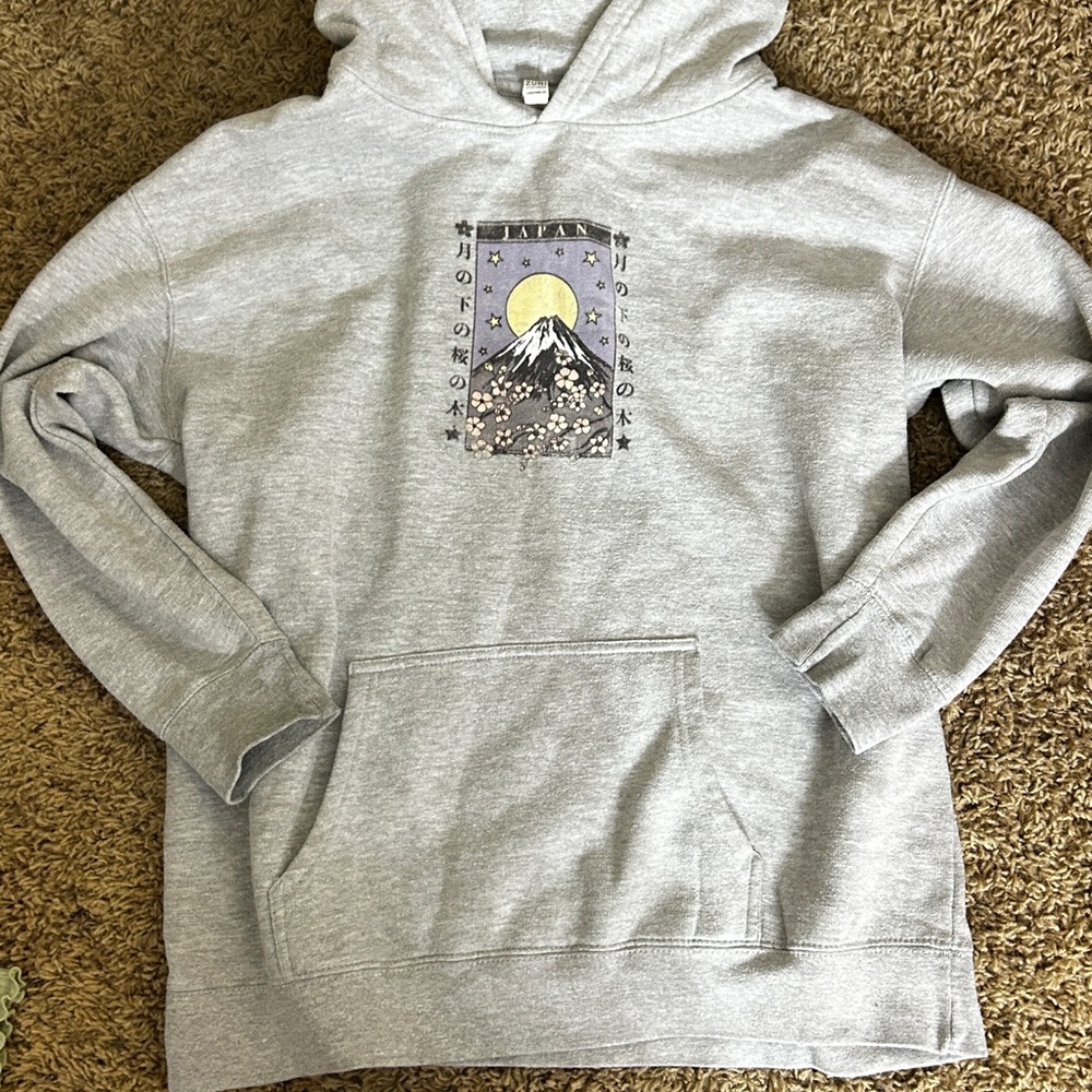 Fifth Sun Gray Hoodie with Mountain Graphic